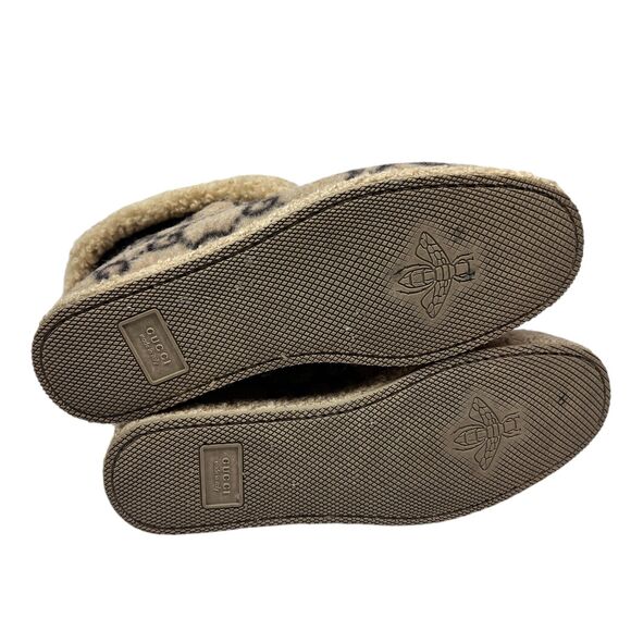 Gucci GG Monogram Wool Shearling Boots Beige Tan Women’s Size EUR 39.5 Horsebit - Picture 15 of 16